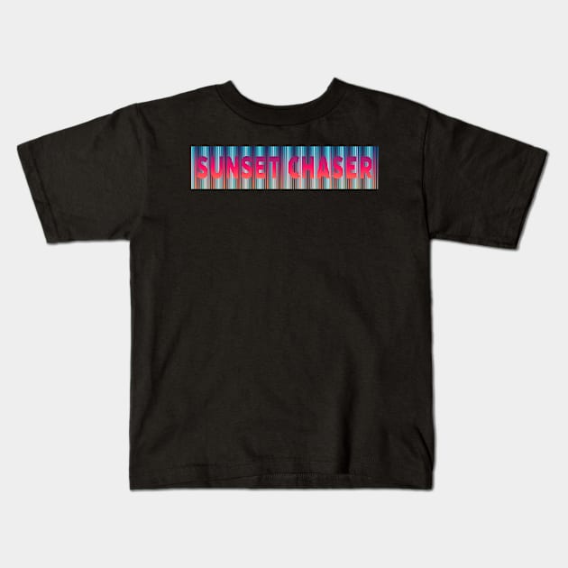 Sunset Chaser | Hot Pink and Blue Kids T-Shirt by TheJadeCat